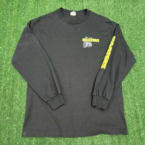 Vintage Hooters T-Shirt Mens Medium Black Long Sleeve Port Charlotte, FL 90s Y2K
